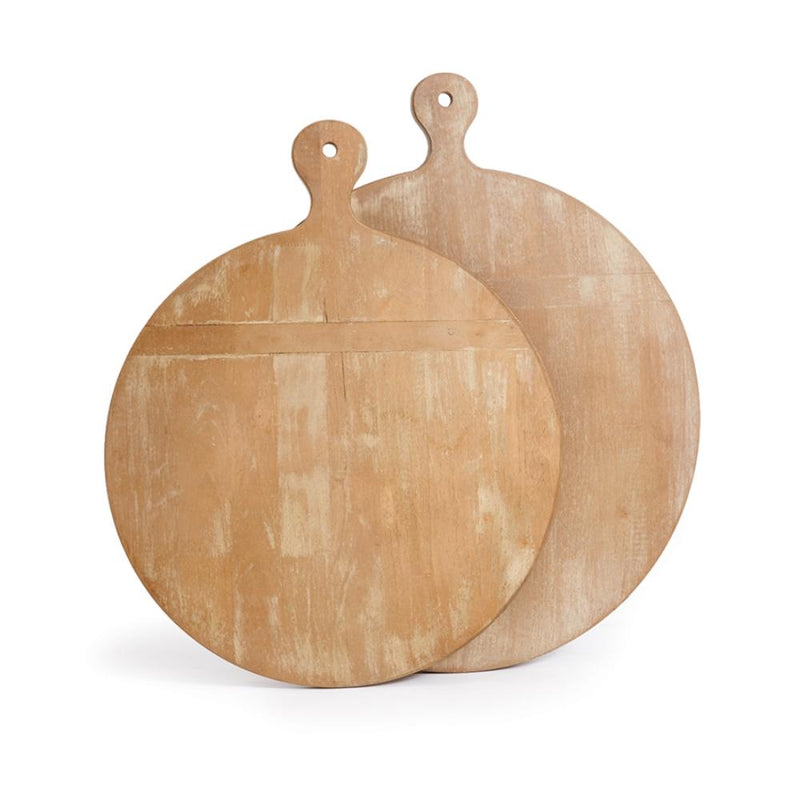 whitewashed cutting boards round set