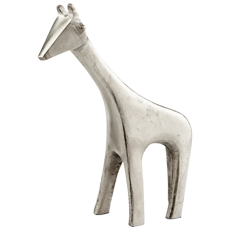 silver finish giraffe sculpture