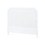 white lacquered frame soft white inset panel headboard 