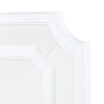 white lacquered frame soft white inset panel headboard 