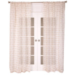 India's Heritage drapery curtain window treatment linen white natural jute knots horizontal rows rod pocket back tabs unlined