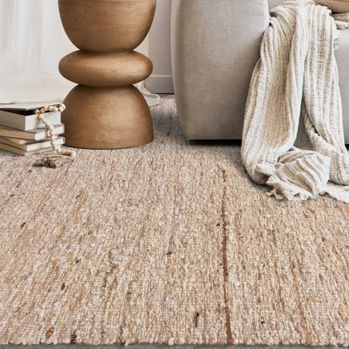 area rug neutral tan ivory wool jute knotted 