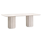 white wash reclaimed pine double pedestal dining table