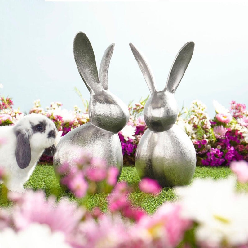 silver bunny rabbit sculpture