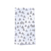 white flour sack tea towel silver gold holiday trees