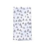 white flour sack tea towel silver gold holiday trees