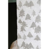 white flour sack tea towel silver gold holiday trees