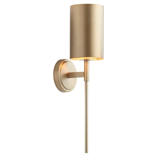 contemporary aged brass metal wall sconce