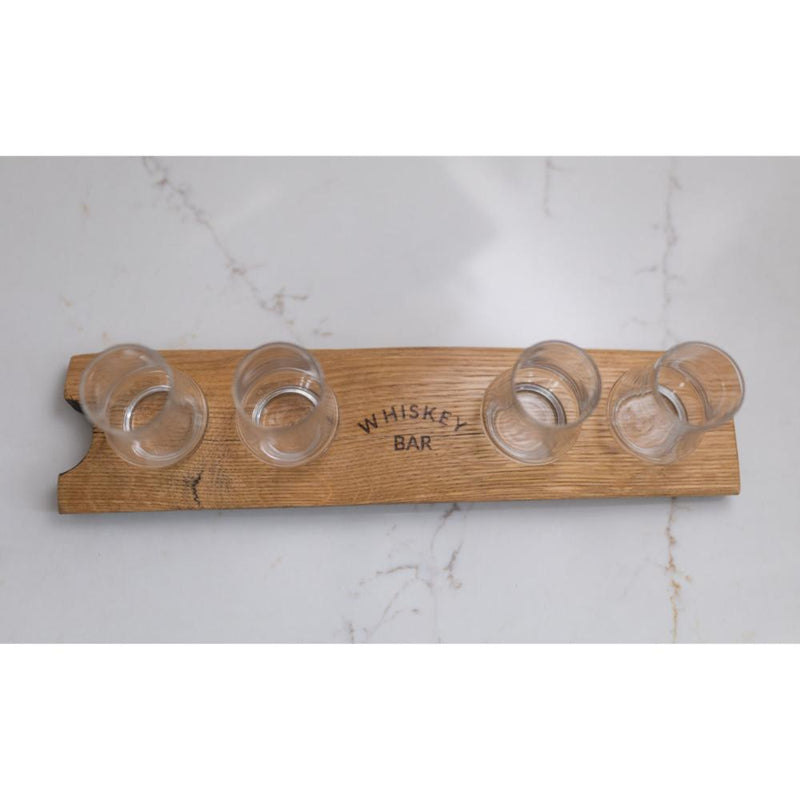 whiskey flight rectangle wood glass rustic custom