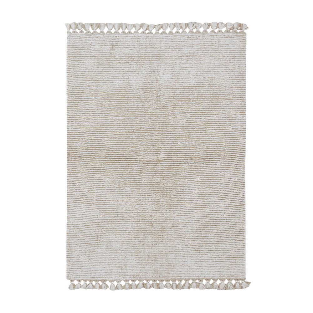 layered wool sandstone white tufted textured rectangular tassels rug