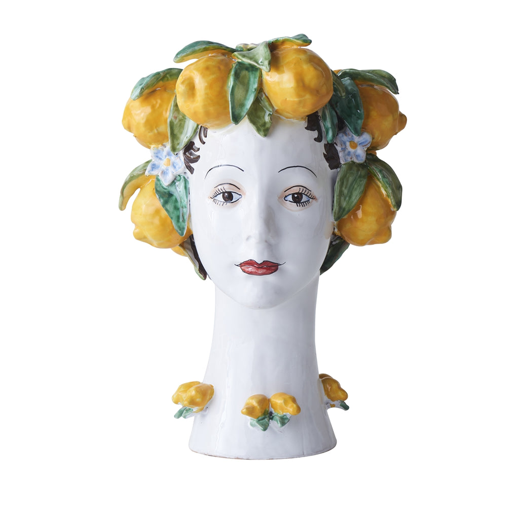 ceramic head vase lemons