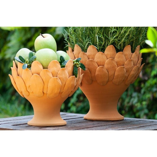 terracotta footed centerpiece artichoke decor