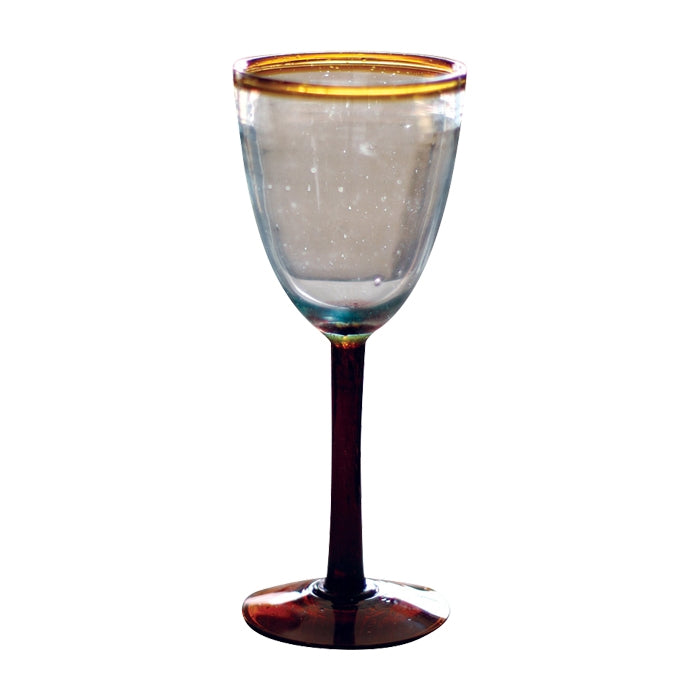 Set of 4 Frosted Wine Glasses Handblown from Recycled Glass, 'Frosted White