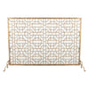 fireplace screen geometric gold contemporary mesh stand feet