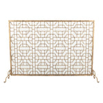 fireplace screen geometric gold contemporary mesh stand feet