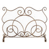 fireplace screen gold single panel scroll stand