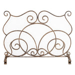 fireplace screen gold single panel scroll stand