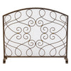 fire screen arched dark gold mesh loop