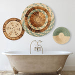 oversized wall hanging raffia round plate