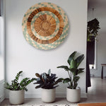 oversized wall hanging raffia round plate