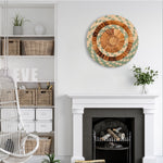 oversized wall hanging raffia round plate