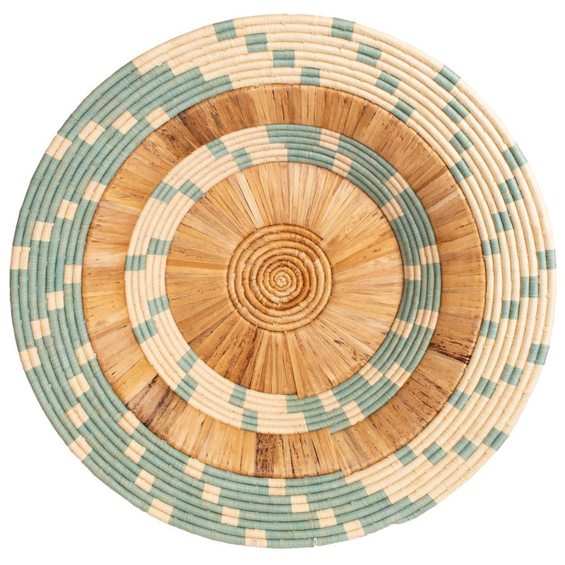 oversized wall hanging raffia round plate