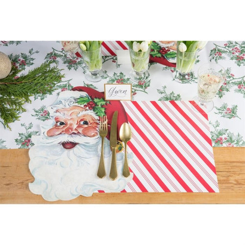 red white striped paper placemat table decor