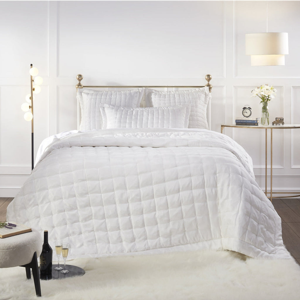 pearl white quilt king queen shams Euro standard cotton silk