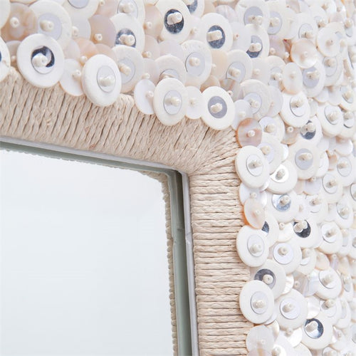 mirror rectangle pearl white coco bead made goods