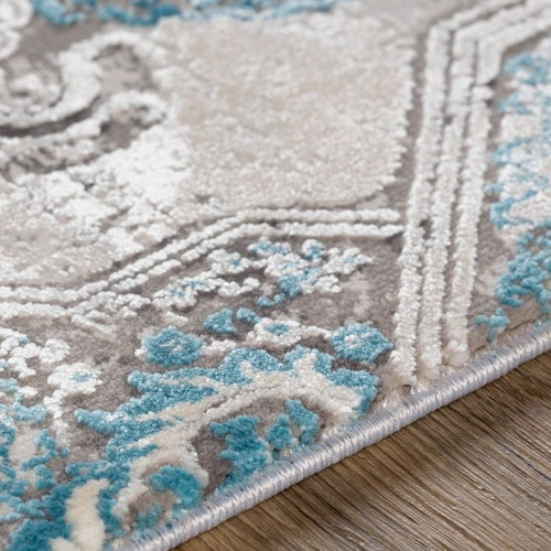 gray teal blue runner rug