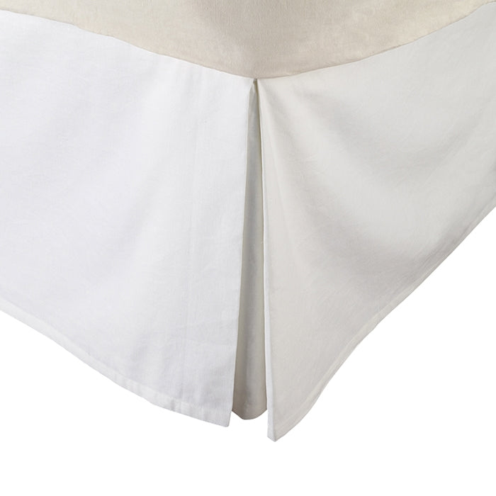 bedskirt tailored white linen cotton lined