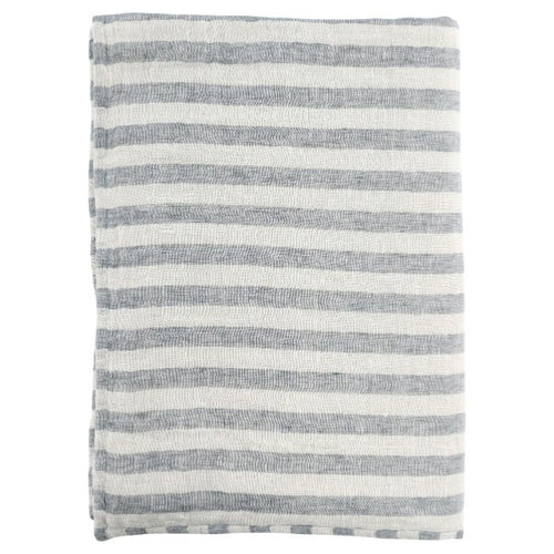 blue ivory stripe throw sherpa