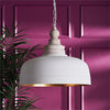 contemporary white gold pendant light round